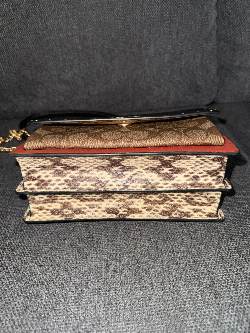 Coach Klare Crossbody Bag in Signature Canvas with Rivets